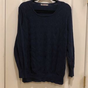 JUSTFAB Diamond Pointelle Sweater Indigo  2x